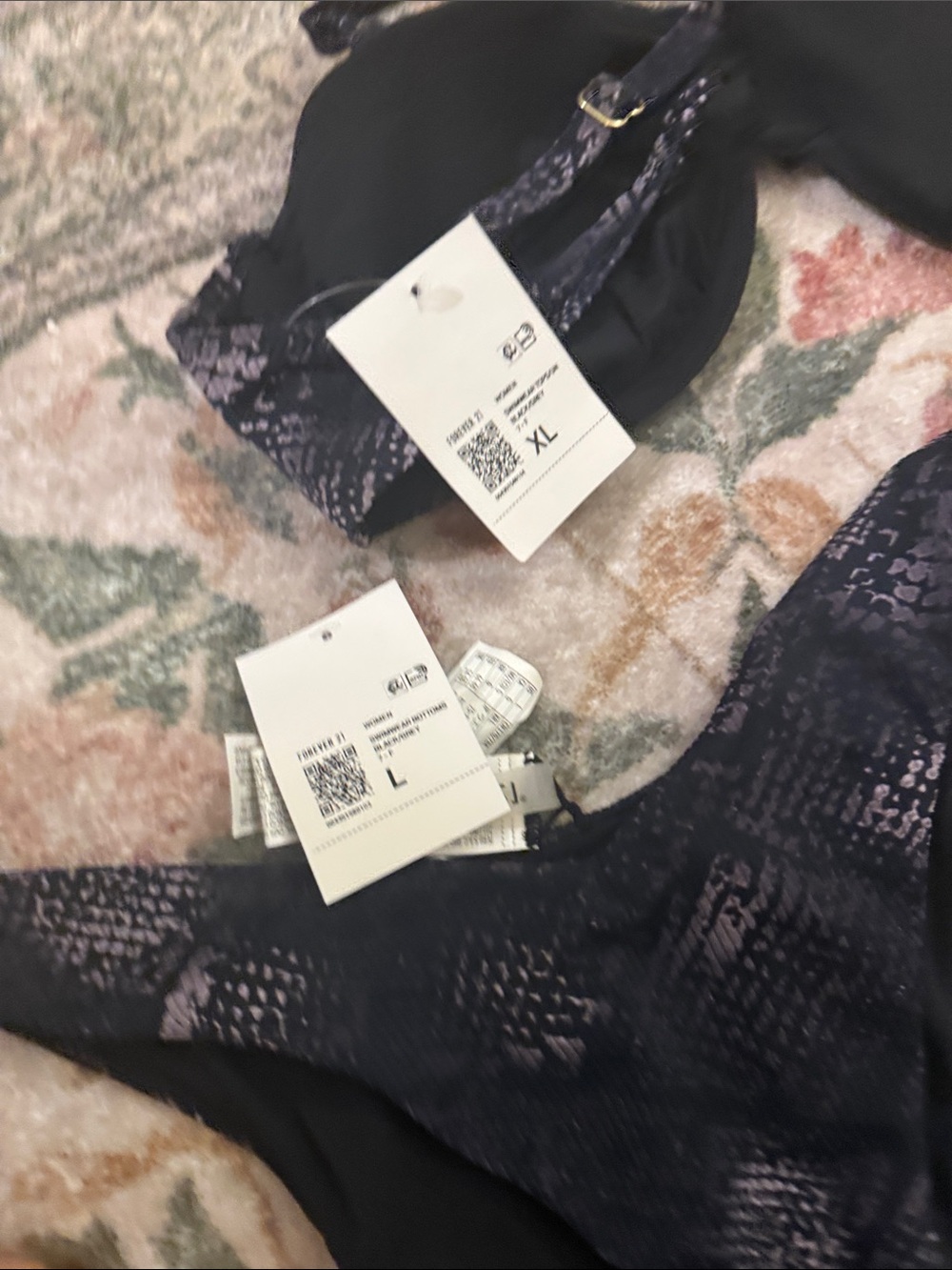 Forever 21 Black Snakeskin Print Bikini Set - Picture 6 of 6